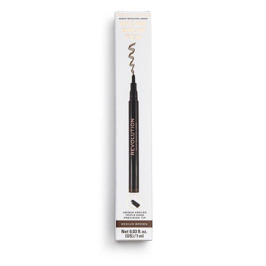 Revolution Micro Brow Pen Medium Brown - BeautyBound