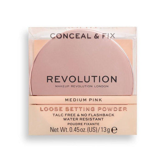 Revolution Conceal & Fix Setting Powder Medium Pink - BeautyBound