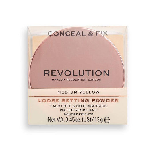 Revolution Conceal & Fix Setting Powder Medium Yellow - BeautyBound