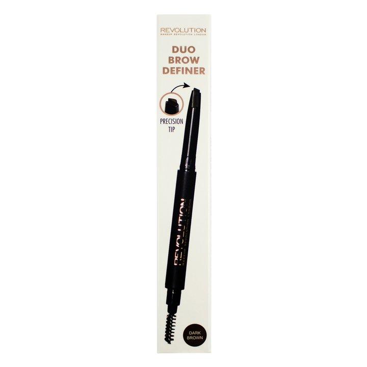 Revolution Duo Brow Pencil Dark Brown - BeautyBound.co.za
